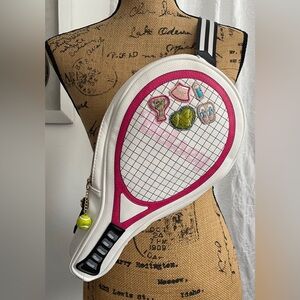 Betsey Johnson Tennis Racquet Pickleball Crossbody Bag Purse